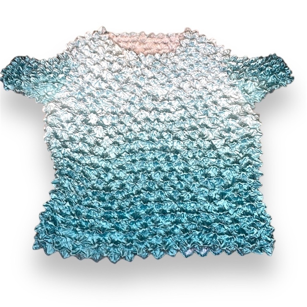 Blue Ombré Popcorn Top 2000s 90s vintage style